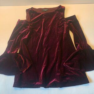 Ralph Lauren velvet burgundy sz 6 top